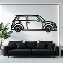 Mini Cooper Metal Car Wall Art with Rotating Wheels - Iconic British Compact Silhouette - Interactive Automotive Wall Decor - KAFMEKA151