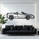 Ferrari F430 Spider Metal Car Wall Art with Rotating Wheels - Italian Convertible Supercar Silhouette - Interactive Automotive Wall Decor - KAFMEKA134