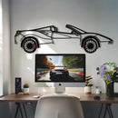 Ferrari 488 Spider Metal Car Wall Art with Rotating Wheels - Italian Twin-Turbo V8 Silhouette - Interactive Automotive Wall Decor - KAFMEKA126