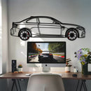 BMW M2 F87 Metal Car Wall Art with Rotating Wheels - M Power Compact Performance Silhouette - Interactive Automotive Decor - KAFMEKA107