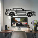 Ford Mustang Shelby GT500 Metal Car Wall Art with Rotating Wheels - Modern Muscle Silhouette Decor - Interactive Automotive Wall Art - KAFMEKA140
