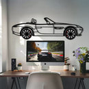 BMW Z8 Metal Car Wall Art with Rotating Wheels - Classic Luxury Roadster Silhouette - Interactive Automotive Wall Decor - KAFMEKA115