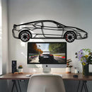 Ferrari F430 Scuderia Metal Car Wall Art with Rotating Wheels - Track-Focused V8 Silhouette - Interactive Automotive Wall Art - KAFMEKA133
