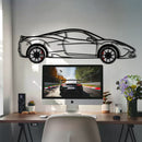 Ferrari 458 Speciale Metal Car Wall Art with Rotating Wheels - Track-Focused V8 Silhouette - Interactive Automotive Wall Decor - KAFMEKA125