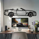 BMW 850i Metal Car Wall Art with Rotating Wheels - Luxury Grand Tourer Silhouette - Interactive Automotive Wall Decor - KAFMEKA105
