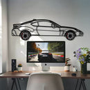 Toyota GR86 Metal Car Wall Art with Rotating Wheels - Modern JDM Sports Coupe Silhouette - Interactive Automotive Wall Decor - KAFMEKA157