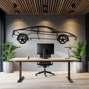 Ferrari 360 Modena Metal Car Wall Art with Rotating Wheels - Italian V8 Supercar Silhouette - Interactive Automotive Decor - KAFMEKA122