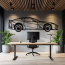 Ferrari 812 Superfast / F12 Metal Car Wall Art with Rotating Wheels - V12 Grand Tourer Silhouette - Interactive Automotive Wall Decor - KAFMEKA127