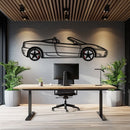 Ferrari 360 Spider Metal Car Wall Art with Rotating Wheels - Italian Convertible Supercar Silhouette - Interactive Automotive Wall Decor - KAFMEKA123