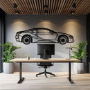 BMW i8 Metal Car Wall Art with Rotating Wheels - Futuristic Hybrid Supercar Silhouette - Interactive Automotive Decor - KAFMEKA106