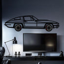 Chevrolet Corvette C3 Stingray Metal Car Wall Art with Rotating Wheels - Classic American Muscle Silhouette - Interactive Automotive Decor - KAFMEKA120