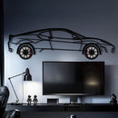 Ferrari F430 Metal Car Wall Art with Rotating Wheels - Italian V8 Supercar Silhouette - Interactive Automotive Wall Decor - KAFMEKA132