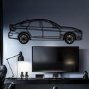 BMW 330 GT F34 Metal Car Wall Art with Rotating Wheels - Gran Turismo Silhouette Decor - Interactive Automotive Wall Art - KAFMEKA103