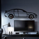 Mazda RX-8 Metal Car Wall Art with Rotating Wheels - Rotary Engine Silhouette - Interactive JDM Automotive Wall Decor - KAFMEKA148