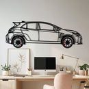Toyota GR Corolla Metal Car Wall Art with Rotating Wheels - Rally-Inspired Hot Hatch Silhouette - Interactive JDM Automotive Decor - KAFMEKA158