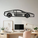 Ferrari Testarossa Metal Car Wall Art with Rotating Wheels - Iconic 80s Supercar Silhouette - Interactive Retro Automotive Decor - KAFMEKA136