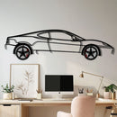 Ferrari 360 Modena Metal Car Wall Art with Rotating Wheels - Italian V8 Supercar Silhouette - Interactive Automotive Decor - KAFMEKA122