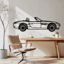 BMW Z8 Metal Car Wall Art with Rotating Wheels - Classic Luxury Roadster Silhouette - Interactive Automotive Wall Decor - KAFMEKA115