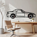 Honda S2000 Metal Car Wall Art with Rotating Wheels - JDM Roadster Silhouette - Interactive Automotive Wall Decor - KAFMEKA143