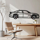 Dodge Charger SRT Metal Car Wall Art with Rotating Wheels - Modern American Muscle Silhouette - Interactive Automotive Wall Decor - KAFMEKA121