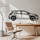 Toyota GR Corolla Metal Car Wall Art with Rotating Wheels - Rally-Inspired Hot Hatch Silhouette - Interactive JDM Automotive Decor - KAFMEKA158