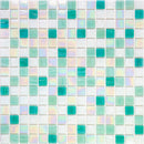 White Green 12x12 Glossy Uniform Square Glass Mosaic Tile (20 pack, 20 sq ft/case)
