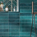 Green 2.58 in. x 8 in. Polished Ceramic Subway Tile (5.38 sq ft/case)