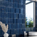 Dark Blue 2.58 in. x 8 in. Polished Ceramic Subway Tile (5.38 sq ft/case)
