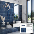 Blue 1x8 Glossy Ceramic Bullnose Tile Trim (10 pack, 0.556 sq ft/case)