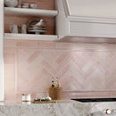 Pink 2.58 in. x 8 in. Polished Ceramic Subway Tile (5.38 sq ft/case)