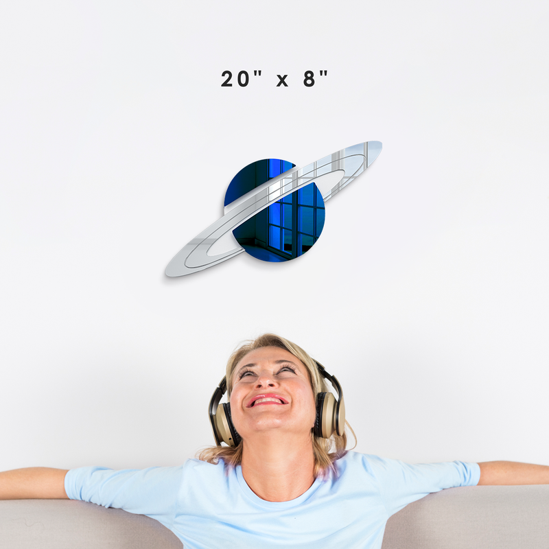 2-Piece Set | Planet Saturn & Space Rocket Decor