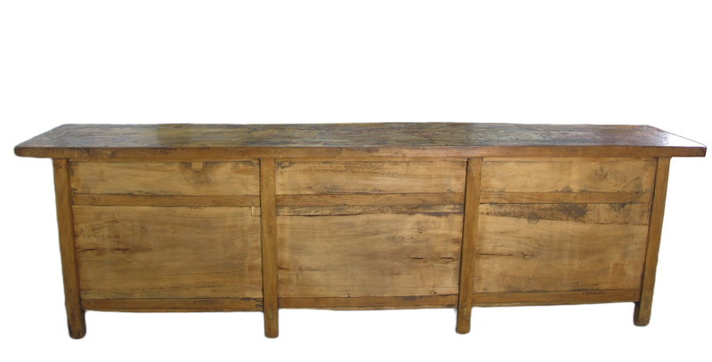 9 Feet Long Red Antique Chinese Buffet Sideboard Cabinet