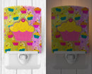 Cupcake Ceramic Night Light Compact, UL-Certified, Ideal for Bedroom, Bathroom, Nursery, Hallway, Kitchen, 6x4x3, Multicolor