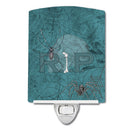 RIP Rest in Peace with spider web Halloween Ceramic Night Light Compact, UL-Certified, Ideal for Bedroom, Bathroom, Nursery, Hallway, Kitchen, 6x4x3, Multicolor