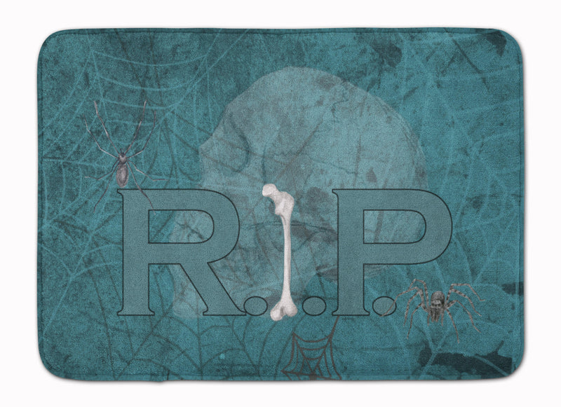 RIP Rest in Peace with spider web Halloween Machine Washable Memory Foam Mat SB3004RUG