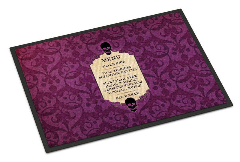 Goulish Menu including Eye Screen Snake soup Halloween Mat Doormat