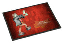 Little House of Horrors with Frankenstein Halloween Doormat Indoor Outdoor 18H X 27W Front Door Mat Rugs for Entryway, Non Slip Washable
