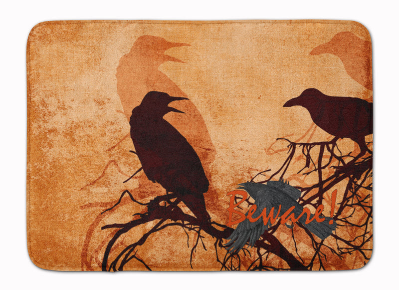 Beware of the Black Crows Halloween Machine Washable Memory Foam Mat SB3009RUG