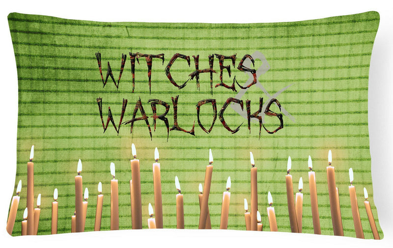 Witches and Warlocks Halloween   Canvas Fabric Decorative Pillow