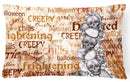 Creepy, Haunted and Frightful with skulls Halloween Decorative Throw Pillow 12x16 Indoor Outdoor Accent Cushion, Fabric Cover with Insert for Sofa, Bed, Porch & Living Room