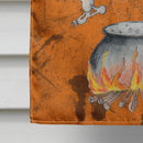 Skeleton jumping from Witches Caldron Halloween House Flag 28x40 Porch Sleeve Pole Decorative Outside Yard Banner Artwork Wall Hanging, Polyester