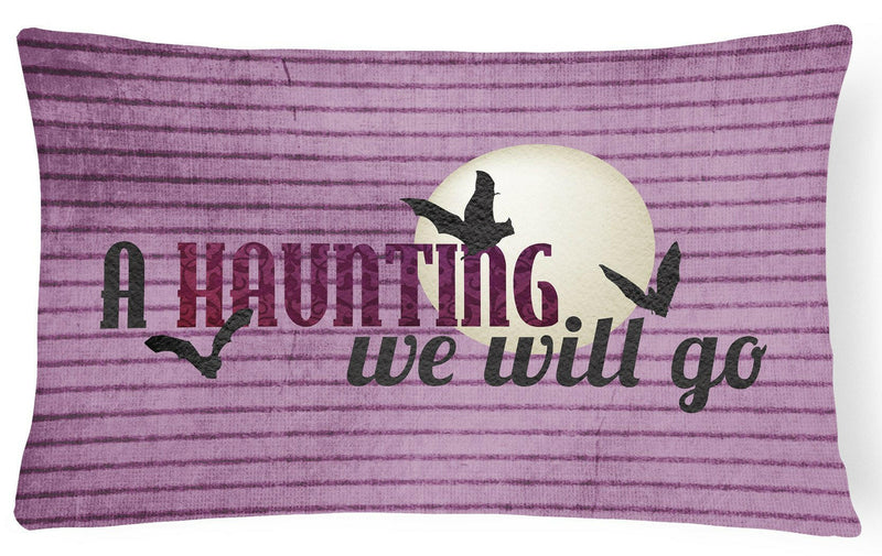 A Haunting we will go Halloween   Canvas Fabric Decorative Pillow