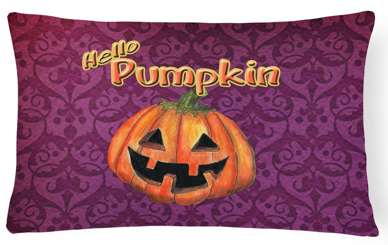 Hello Pumpkin Halloween   Canvas Fabric Decorative Pillow