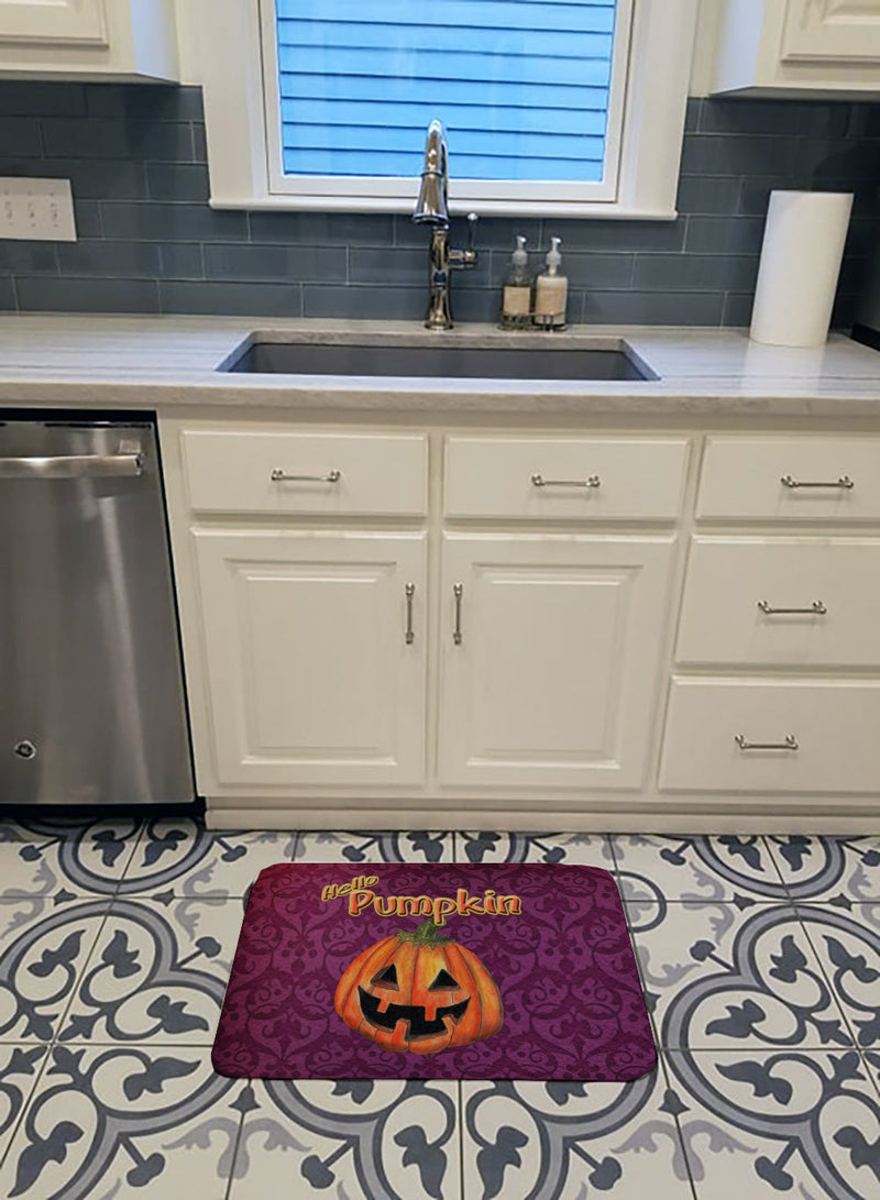 Hello Pumpkin Halloween Machine Washable Memory Foam Mat SB3017RUG