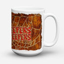 Jeepers Creepers with Bat and Spider web Halloween Ceramic Coffee Mug 15 oz Decorative Large C Handle Mug Cup for Tea, Cocoa Hot Chocolate
