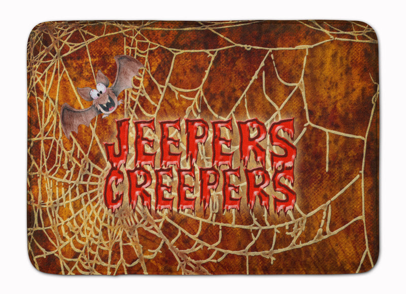 Jeepers Creepers with Bat and Spider web Halloween Machine Washable Memory Foam Mat SB3018RUG