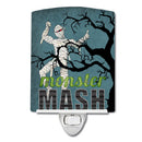 Monster Mash with Mummy Halloween Ceramic Night Light Compact, UL-Certified, Ideal for Bedroom, Bathroom, Nursery, Hallway, Kitchen, 6x4x3, Multicolor