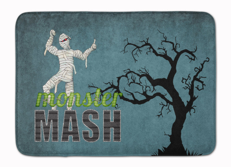 Monster Mash with Mummy Halloween Machine Washable Memory Foam Mat SB3019RUG