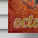 October Pumpkin Halloween House Flag 28x40 Porch Sleeve Pole Decorative Outside Yard Banner Artwork Wall Hanging, Polyester