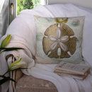 Beach Gold Sand Dollar Decorative Throw Pillow 14x14 Indoor Outdoor Accent Cushion, Fabric Cover with Insert for Sofa, Bed, Porch & Living Room